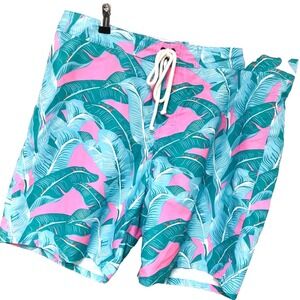 Strong Boalt Board Shorts Swim Tie Zip‎ Beachy Tropical Coastal Surf Mens 37 x 8